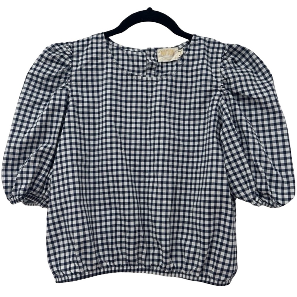 Nation LTD Heidi Girly Elastic Crop In Gingh Womens Medium